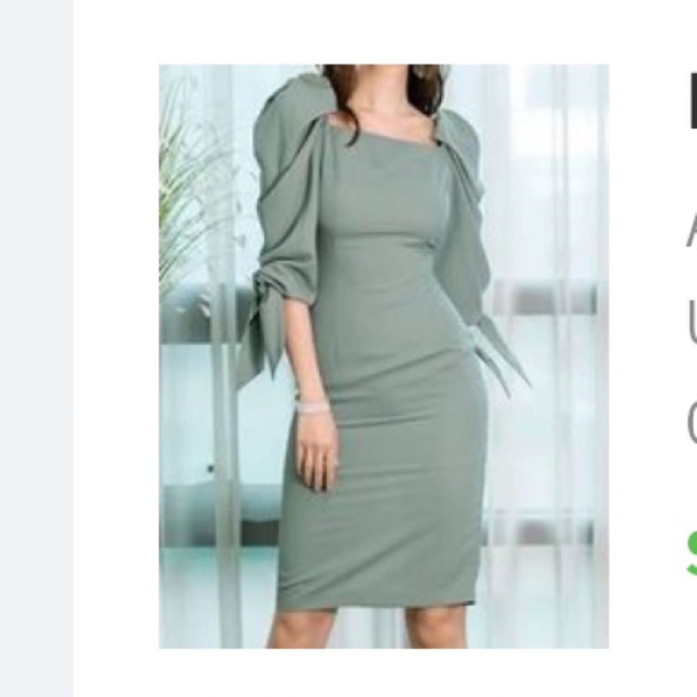 Puff Sleeve Sheath Dress from China